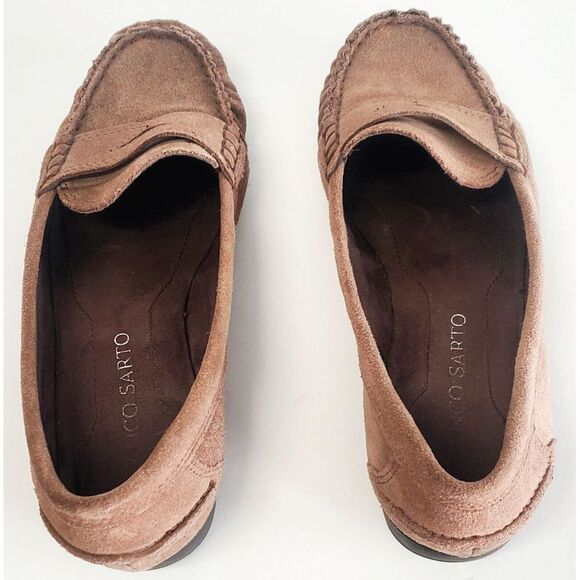 Franco Sarto Slip On Loafer Flats Suede Leather in Cocoa Brown Rubber WOM 7M - Picture 8 of 16